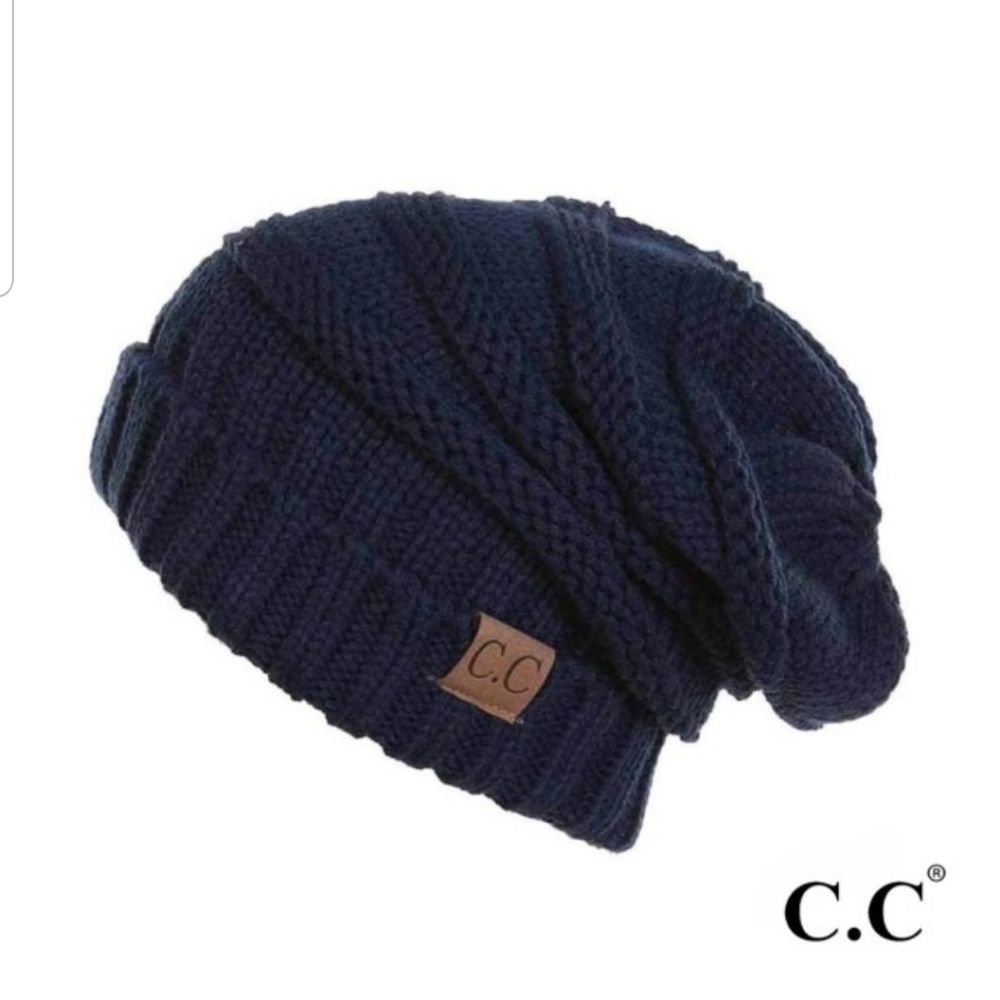 C.C. Beanie Navy Slouchy Beanie